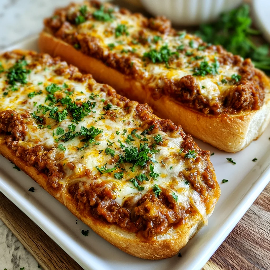 Savory Sloppy Joe Garlic Bread